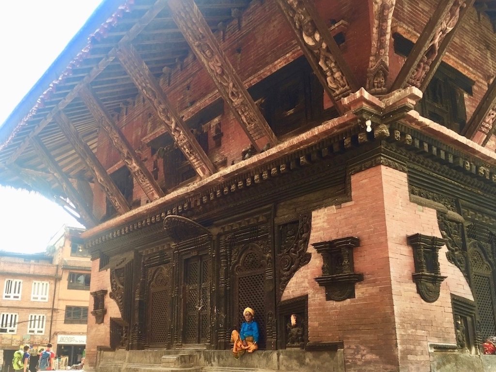 Tempel in Bhaktapur: Holz und Backstein