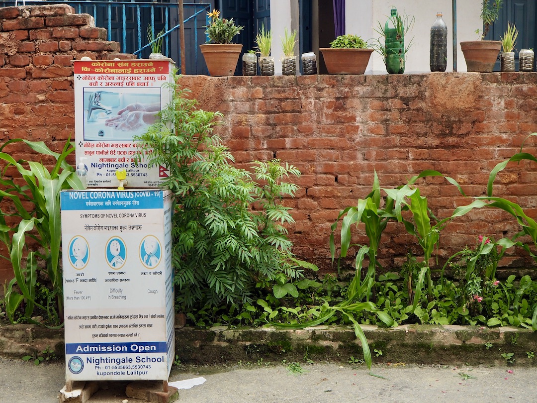 Coronavirus in Nepal: Station zum Händewaschen
