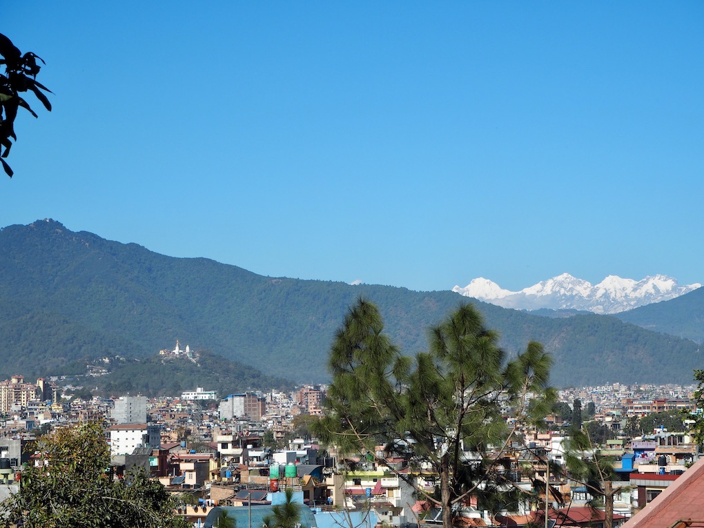 Blick von unserer Terrasse südlich von Kathmandu