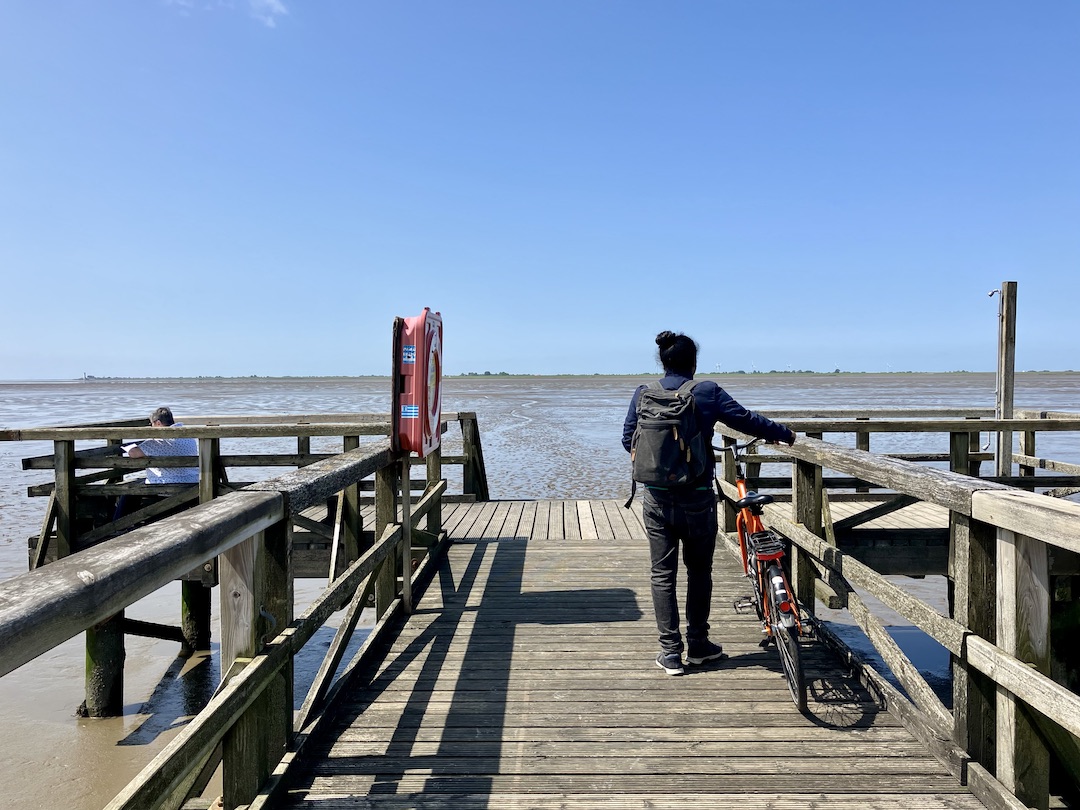Seebrücke in Schobüll bei Ebbe