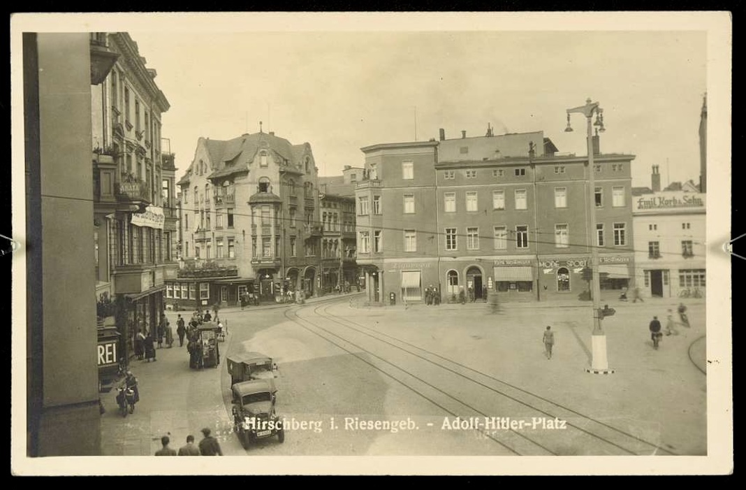 Hirschberg-Adolf-Hitler-Platz-Postkarte